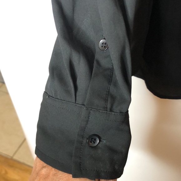 New York & Company Women's Black Collared Long Sleeve Top XL XLARGE PLUS SIZE - Picture 9 of 12